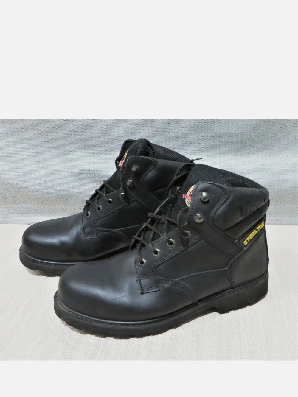 Brahma Black Lace-Up Work Boots
